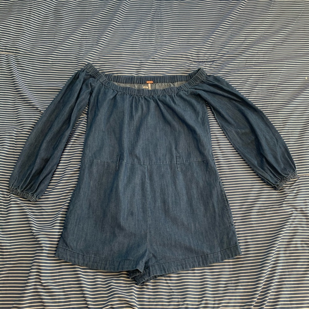 Free People BOHO Denim Romper